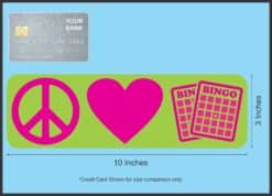 10in x 3in Peace Love Bingo Heart Bumper Sticker Vinyl Window Decal