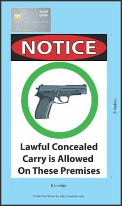 StickerTalk Lawful Concealed Carry Allowed Vinyl Sticker, 8 inches x 12 inches