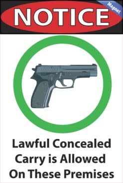 StickerTalk Lawful Concealed Carry Allowed Magnet, 8 inches x 12 inches