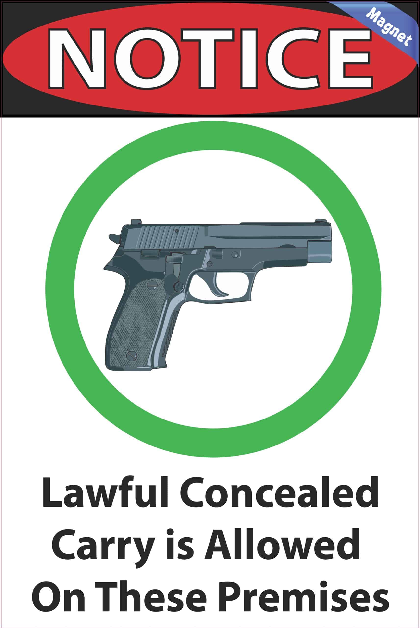 StickerTalk Lawful Concealed Carry Allowed Magnet, 8 inches x 12 inches