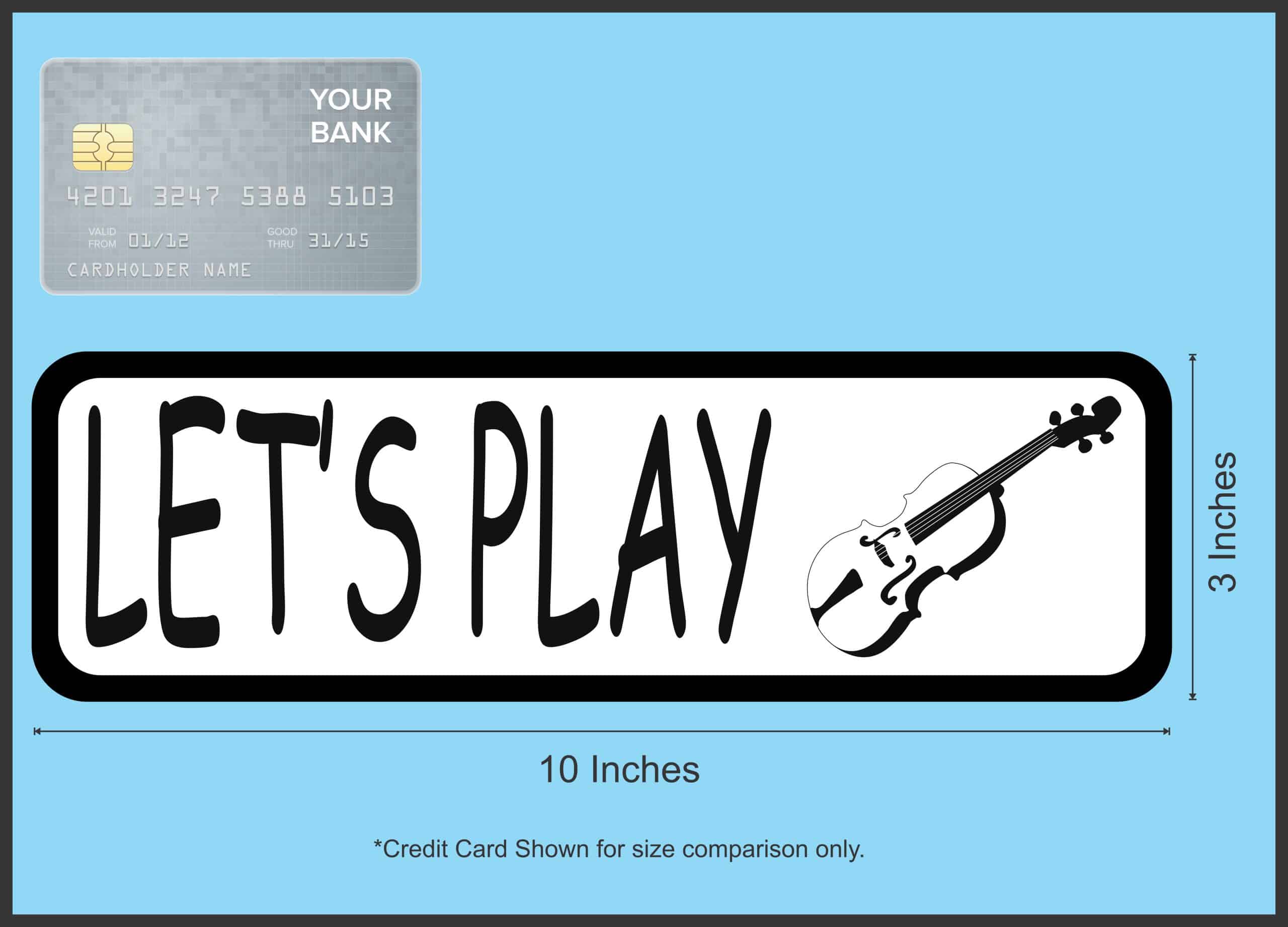 StickerTalk Lets Play Violin Vinyl Sticker, 10 inches x 3 inches - Image 6