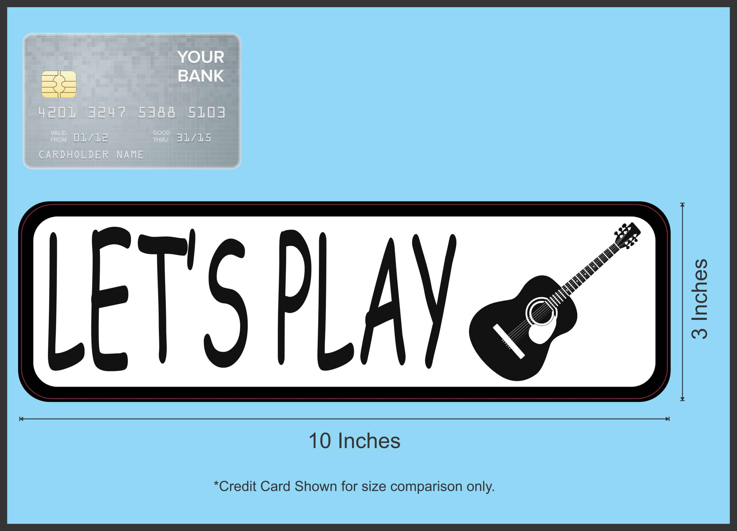 StickerTalk Let Play Guitar Vinyl Sticker, 10 inches x 3 inches - Image 6