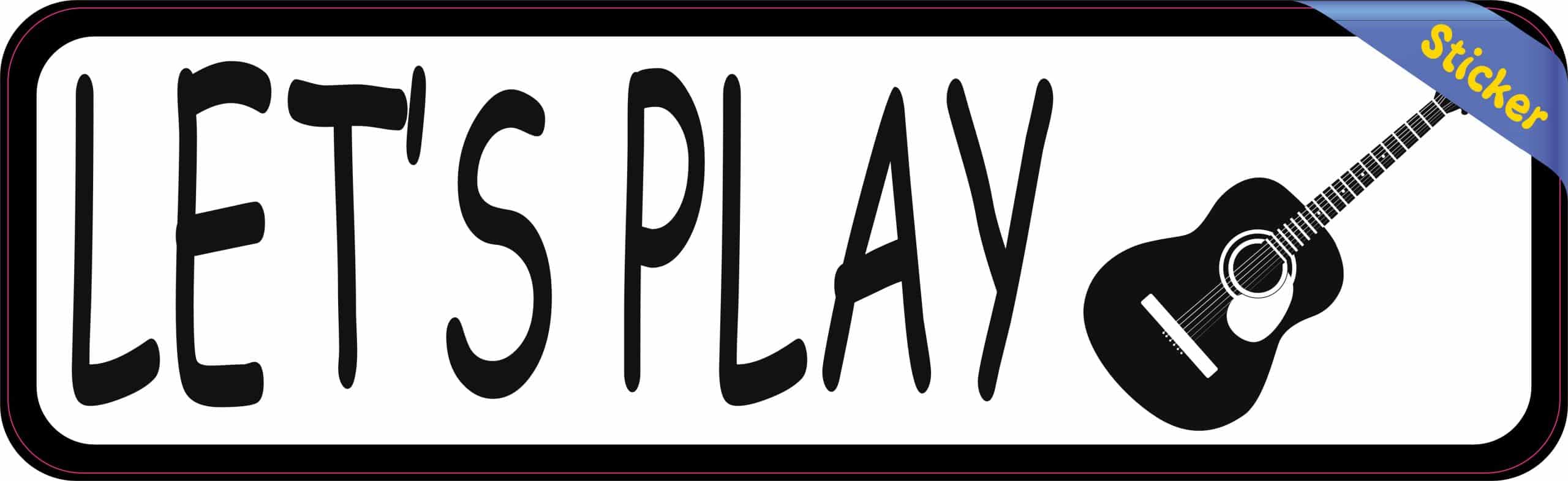 StickerTalk Let Play Guitar Vinyl Sticker, 10 inches x 3 inches - Image 3