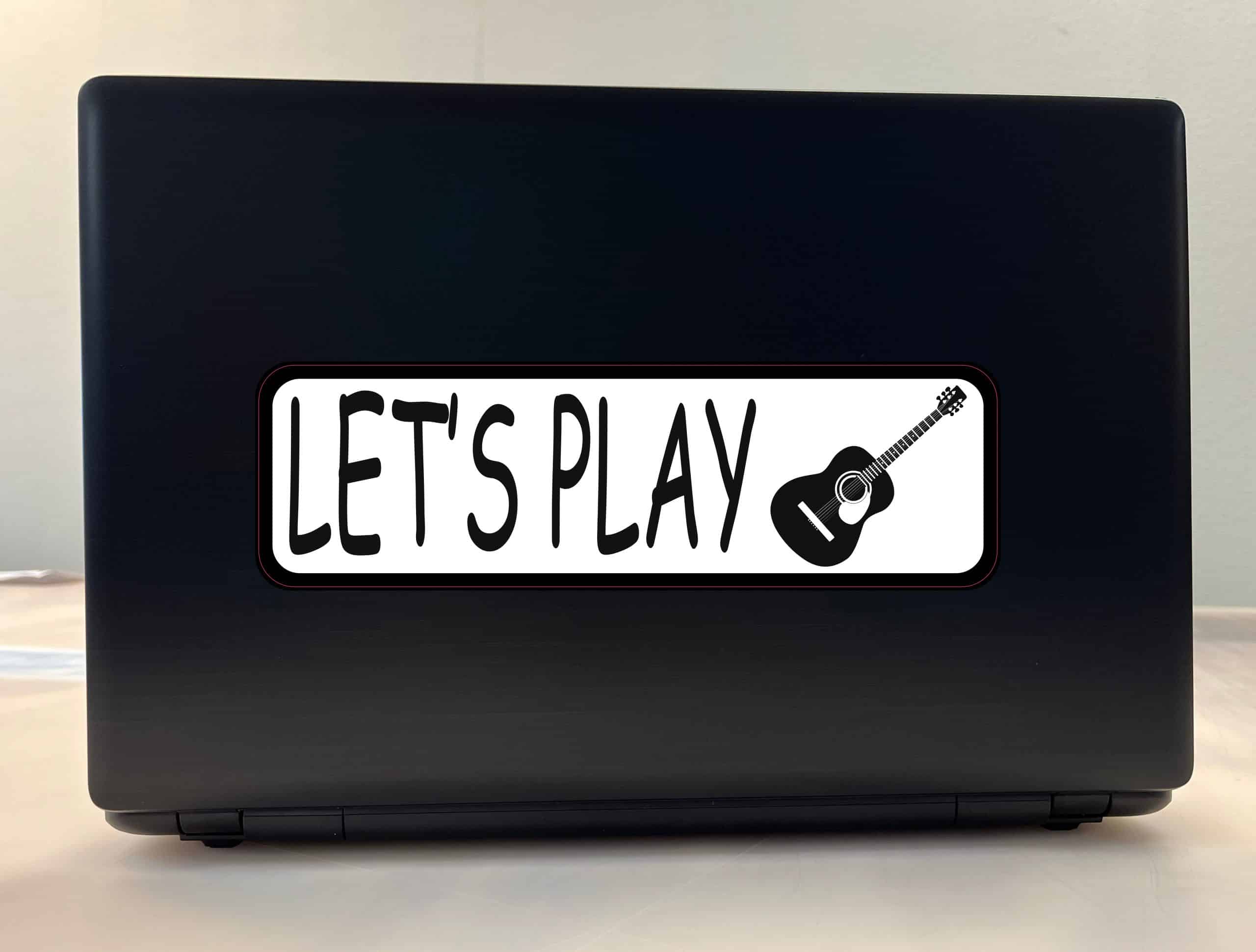 StickerTalk Let Play Guitar Vinyl Sticker, 10 inches x 3 inches - Image 4