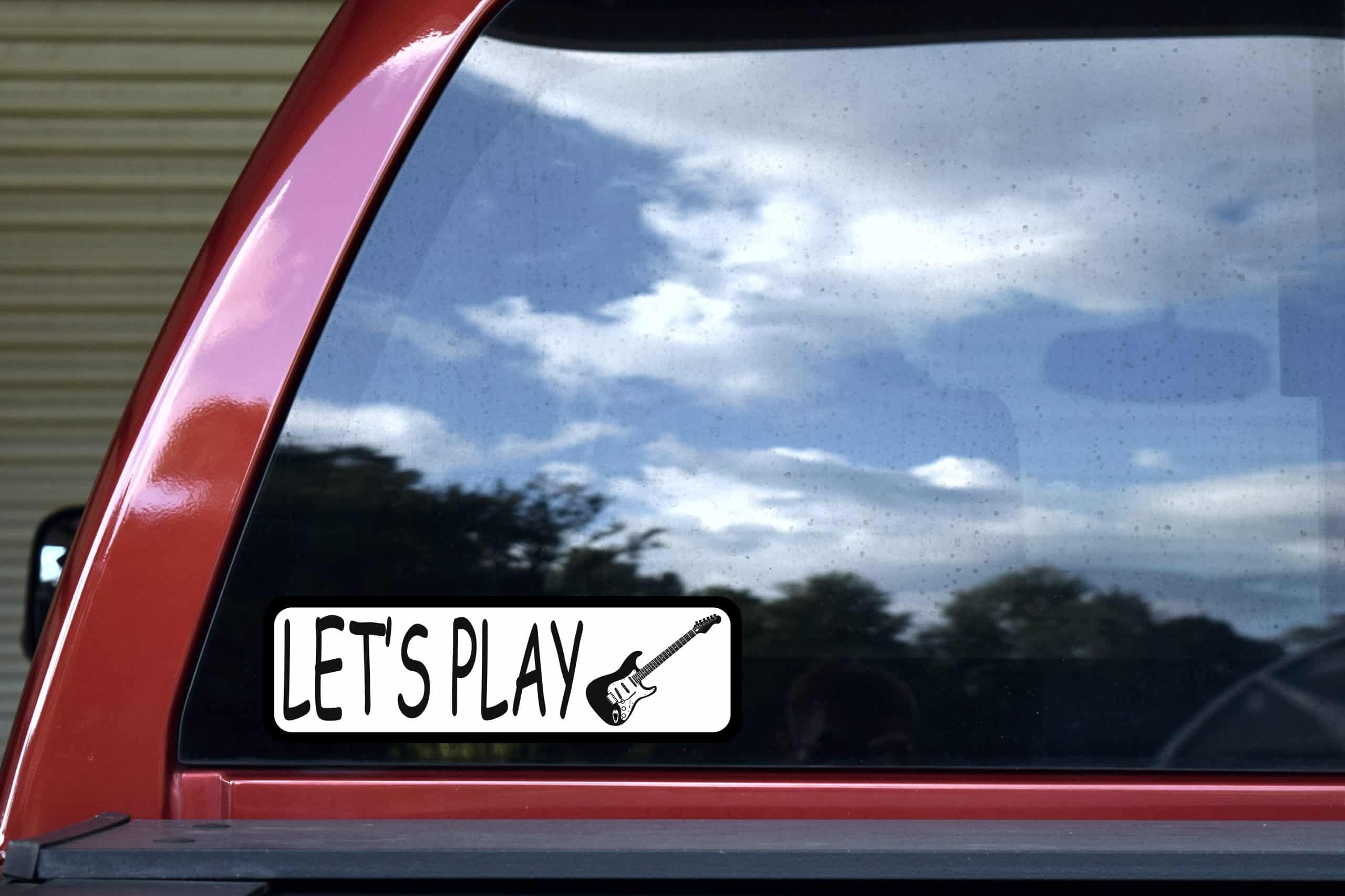 StickerTalk Lets Play Electric Guitar Vinyl Sticker, 10 inches x 3 inches - Image 5