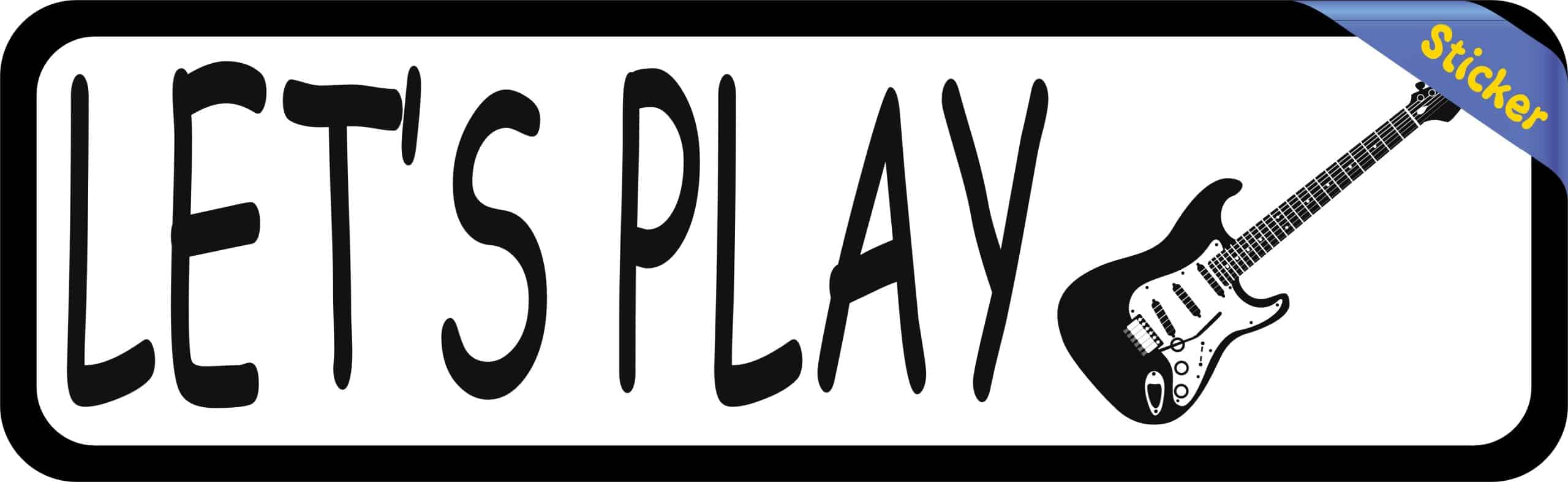 StickerTalk Lets Play Electric Guitar Vinyl Sticker, 10 inches x 3 inches - Image 3