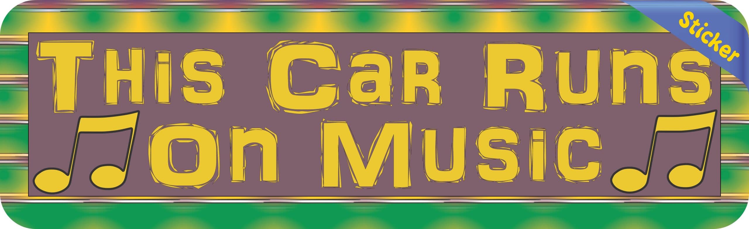 StickerTalk This Car Runs on Music Vinyl Sticker, 10 inches x 3 inches - Image 3