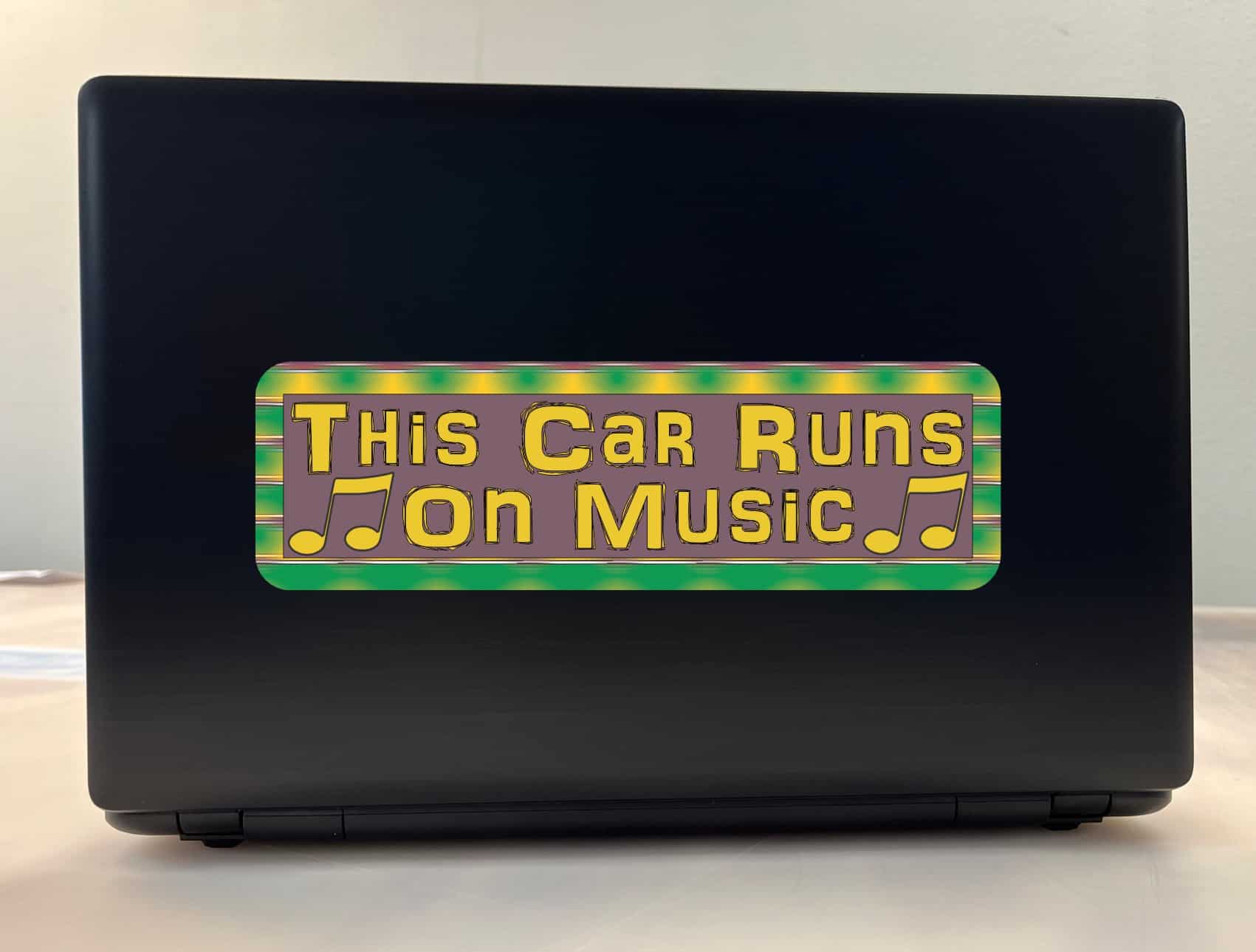 StickerTalk This Car Runs on Music Vinyl Sticker, 10 inches x 3 inches - Image 4