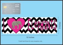 10in x 3in I Heart Elephants Pink Love Animals Magnet Magnetic Vehicle Sign