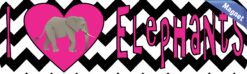 10in x 3in I Heart Elephants Pink Love Animals Magnet Magnetic Vehicle Sign