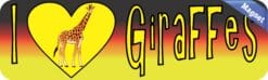 10in x 3in I Heart Giraffes Love Animals Magnet Magnetic Vehicle Sign