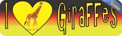 10in x 3in I Heart Giraffes Love Animals Bumper Sticker Vinyl Window Decal