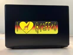 10in x 3in I Heart Giraffes Love Animals Bumper Sticker Vinyl Window Decal