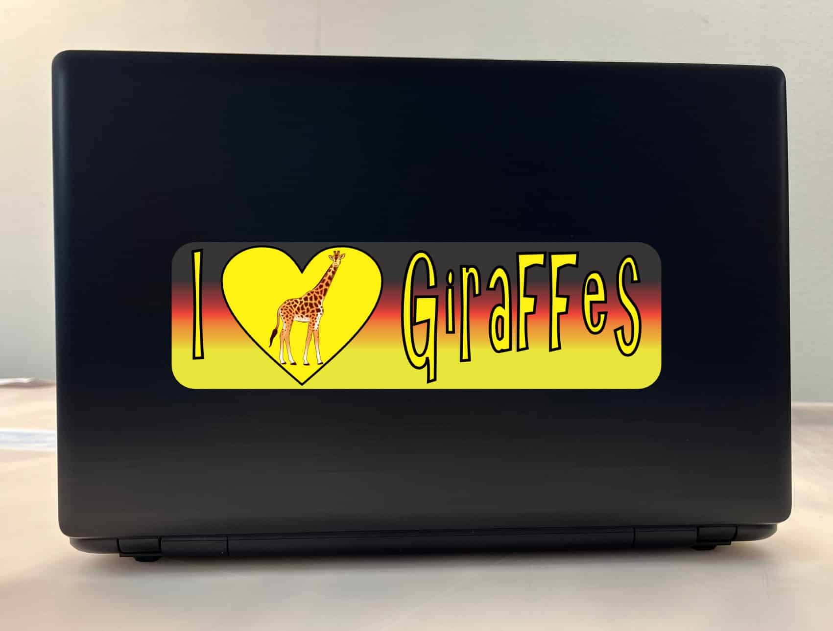 10in x 3in I Heart Giraffes Love Animals Bumper Sticker Vinyl Window Decal