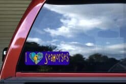 10in x 3in I Heart Seahorses Love Sea Horses Animals Bumper Sticker Vinyl Window Decal