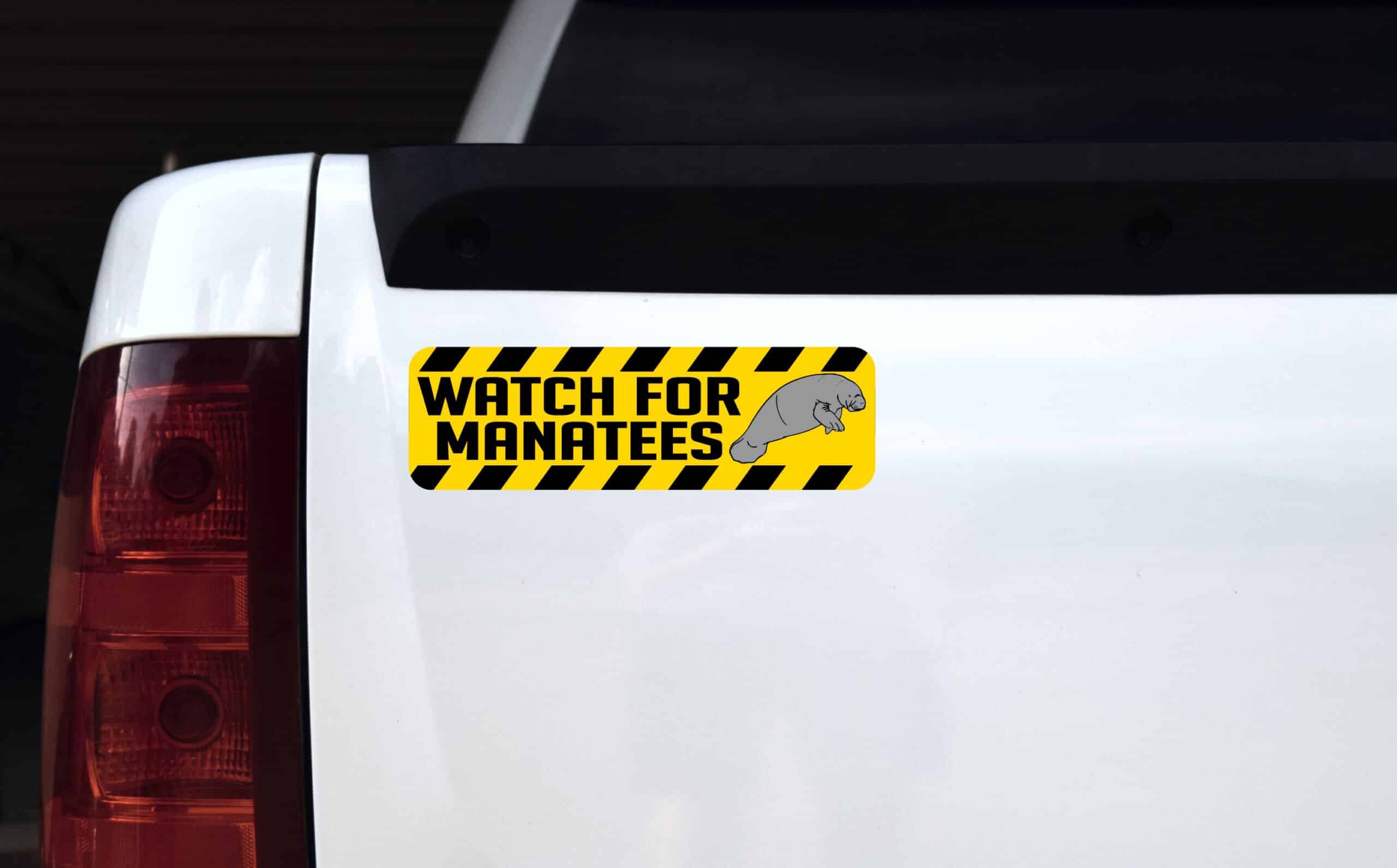 10in x 3in Warning Watch for Manatees Animals Magnet Magnetic Vehicle Sign