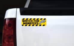 10in x 3in Warning Watch for Manatees Animals Bumper Sticker Vinyl Window Decal
