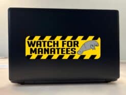10in x 3in Warning Watch for Manatees Animals Bumper Sticker Vinyl Window Decal
