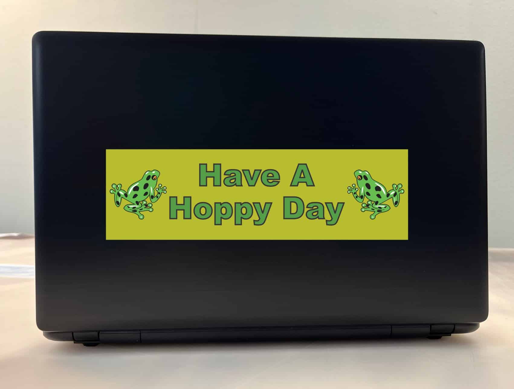 10in x 3in Have a Hoppy Day Bumper Sticker Window Stickers Decals frog happy frogs