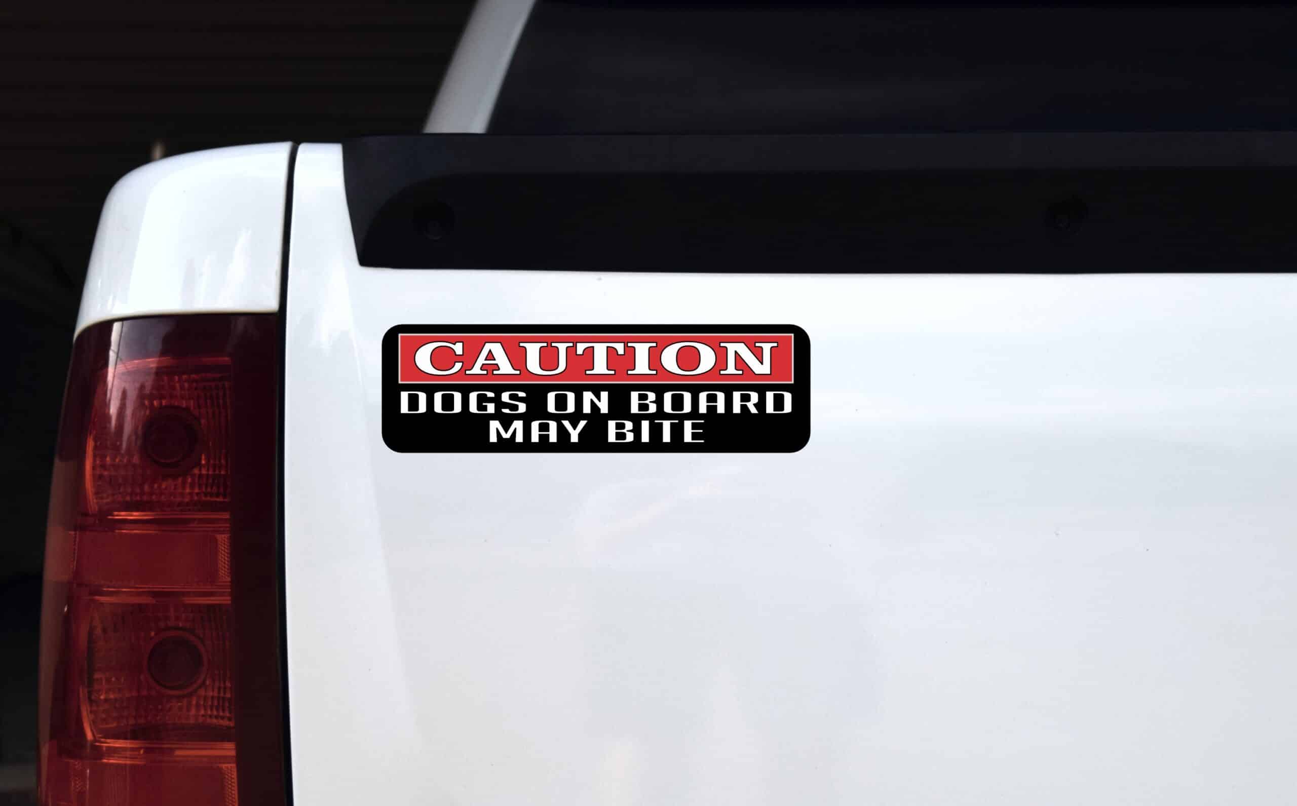 10in x 3in Caution Dogs On Board May Bite Magnet Magnetic Vehicl