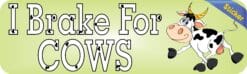 10in x 3in I Brake For Cows Bumper Sticker Vinyl Window Decal