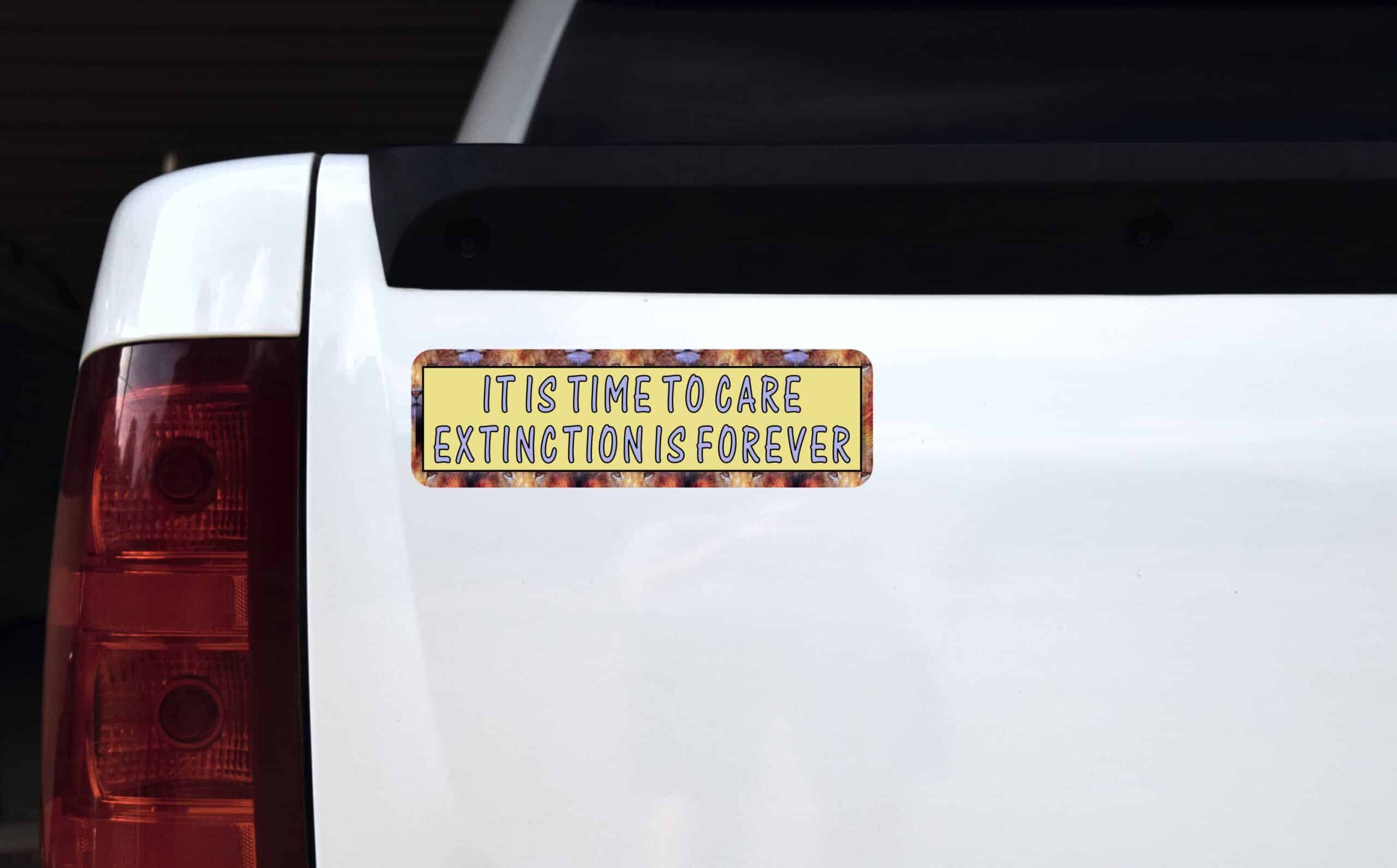 10in x 3in It Is Time to Extinction Is Forever Cecil Bumper Sticker Vinyl Window Decal
