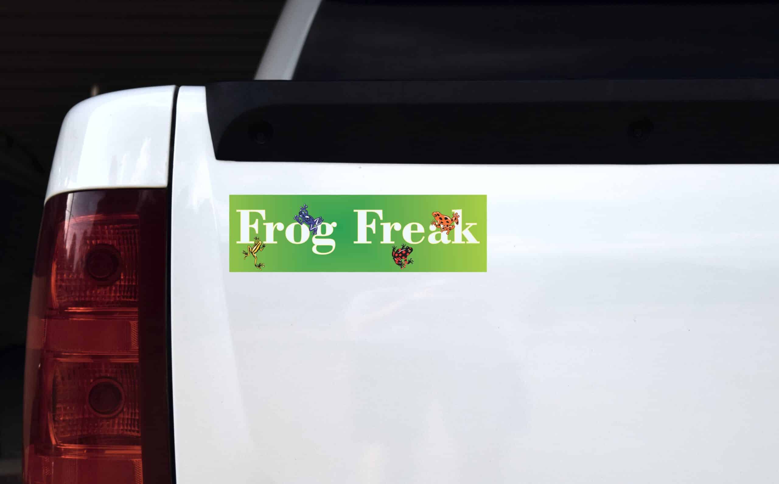 10in x 3in Frog Freak vinyl bumper stickers car window decals decal frogs sticker