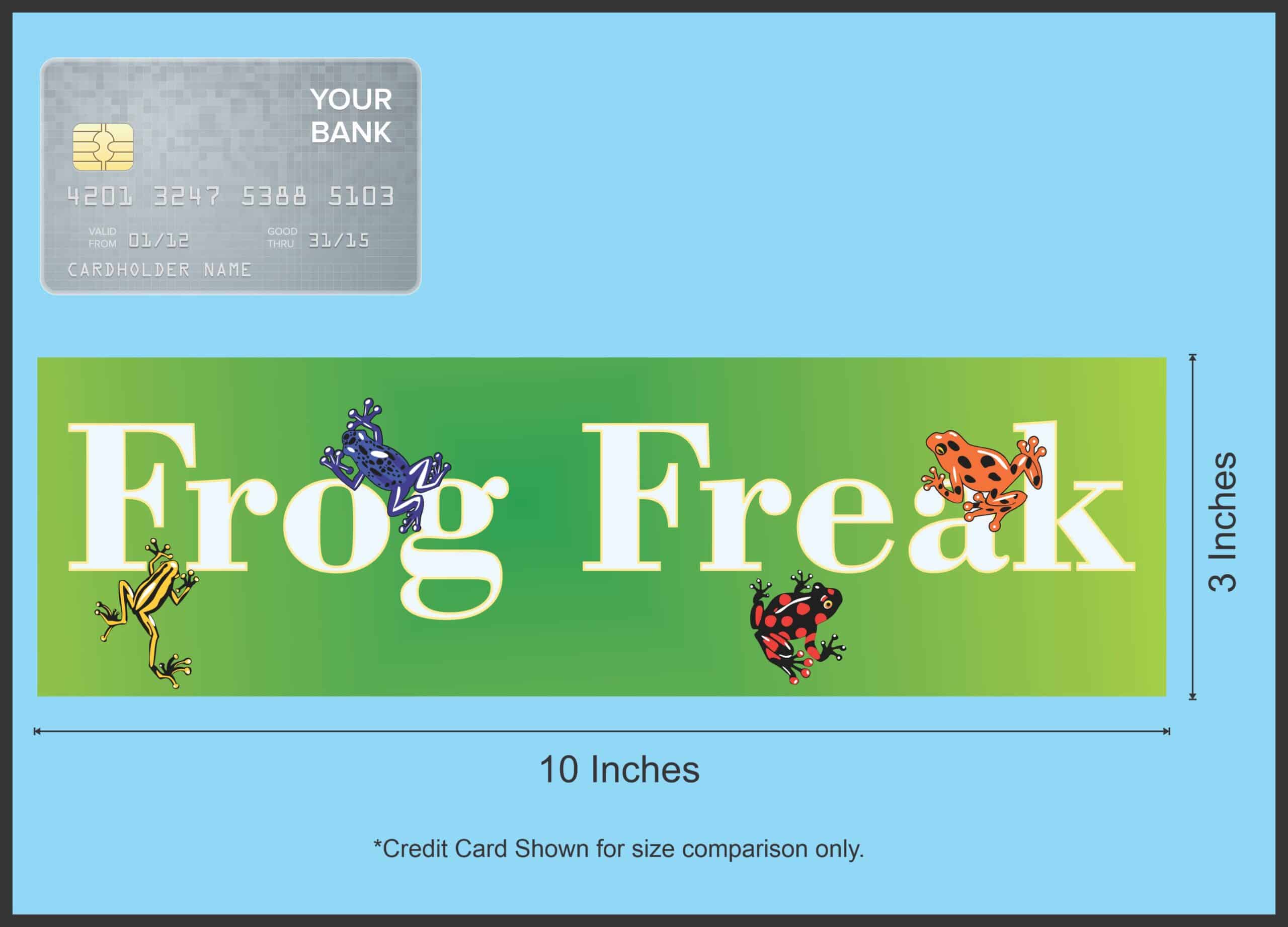 10in x 3in Frog Freak vinyl bumper stickers car window decals decal frogs sticker