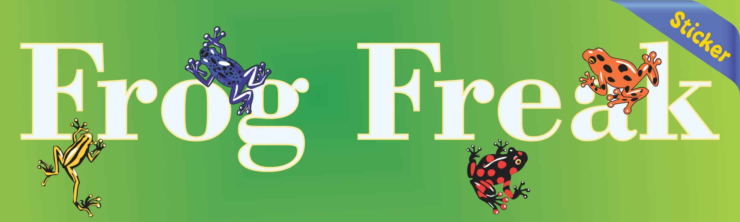 10in x 3in Frog Freak vinyl bumper stickers car window decals decal frogs sticker