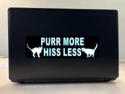 Purr More Hiss Less Cat Sticker