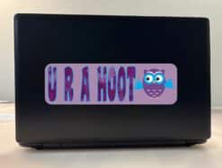 10in x 3in U R A Hoot Vinyl Bumper Sticker Decal Owl Car Owls Window Stickers Decals