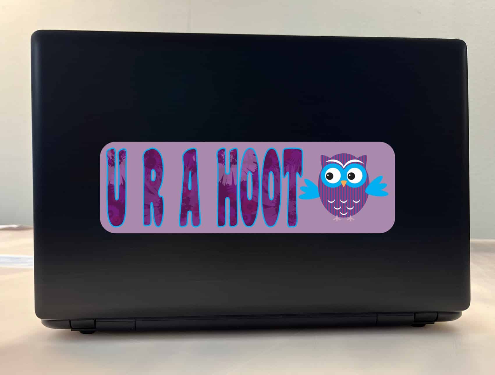10in x 3in U R A Hoot Vinyl Bumper Sticker Decal Owl Car Owls Window Stickers Decals