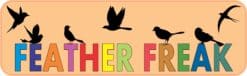 10in x 3in Feather Freak Birds Bird magnet bumper  Vinyl magnets