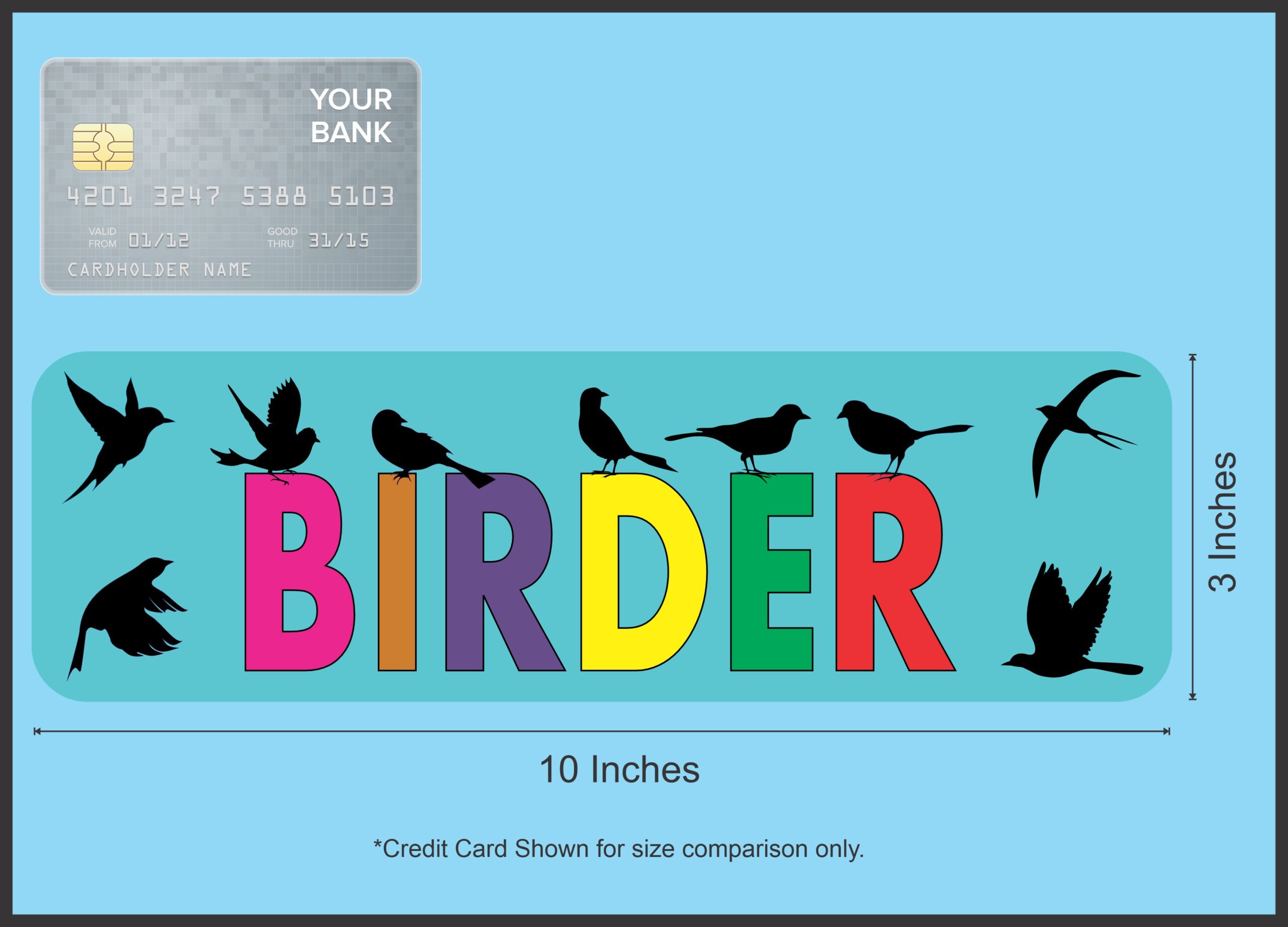 10in x 3in Birder Bird Watching Birds Bumper Sticker Decal Vinyl Stickers Decals
