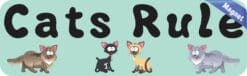 10in x 3in Cats Rule Funny Vinyl Cat magnet bumpers magnetic magnet Car