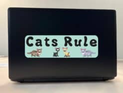 10in x 3in Cats Rule Funny Vinyl Cat Bumper Stickers Decals Window Sticker Car Decals