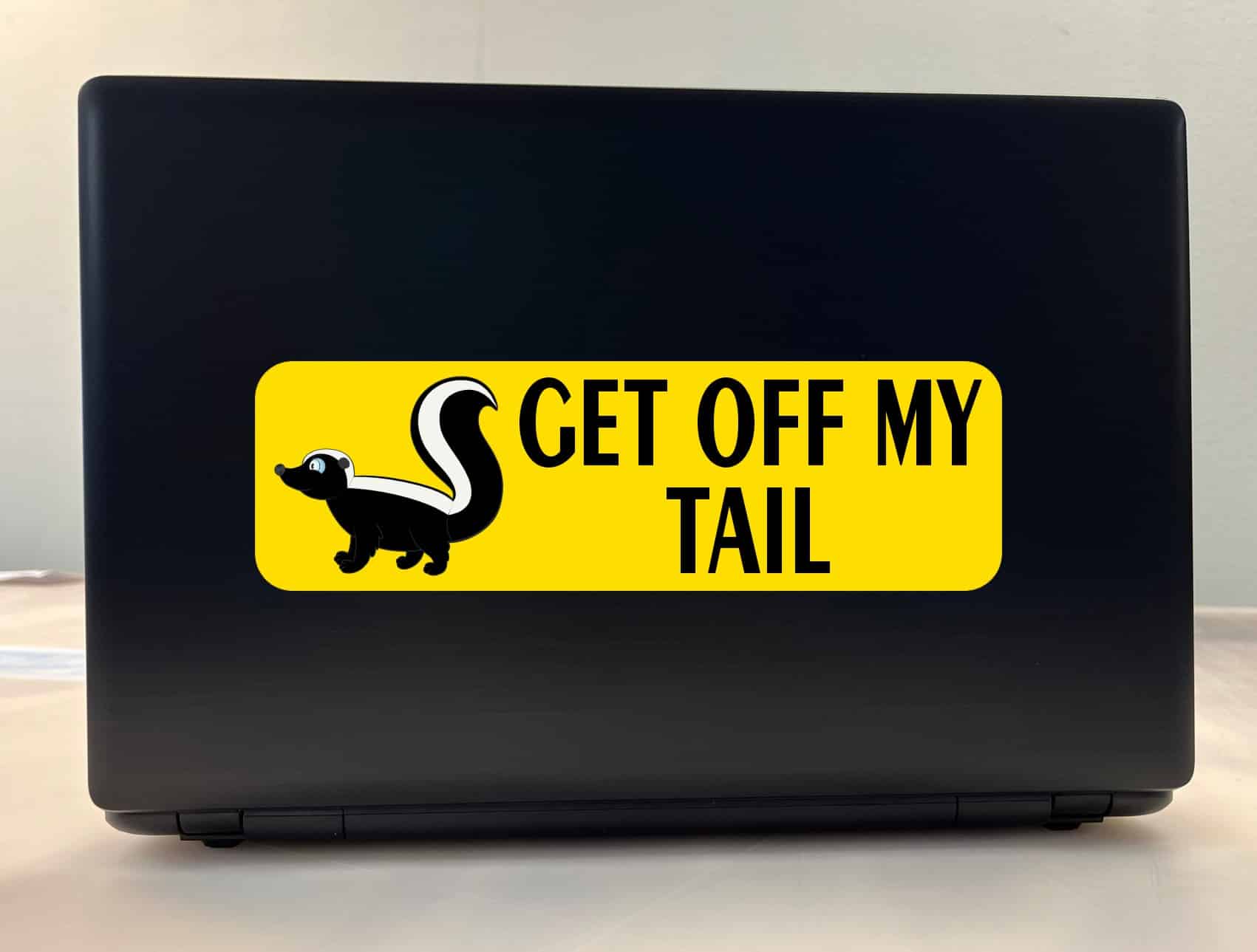 10in x 3in Get Off My Tail Skunk Bumper Sticker Decal Vinyl Window Stickers Decals