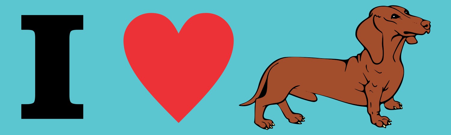 10in x 3in I love Dachshunds I heart dogs Vinyl magnet bumper magnets