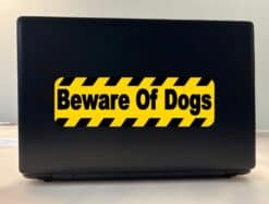 10in x 3in Beware of Dogs Warning Sign Bumper Sticker Decal Window Stickers Decals