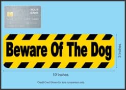 10in x 3in Beware of Dog Warning Sign Bumper Sticker Window Deca