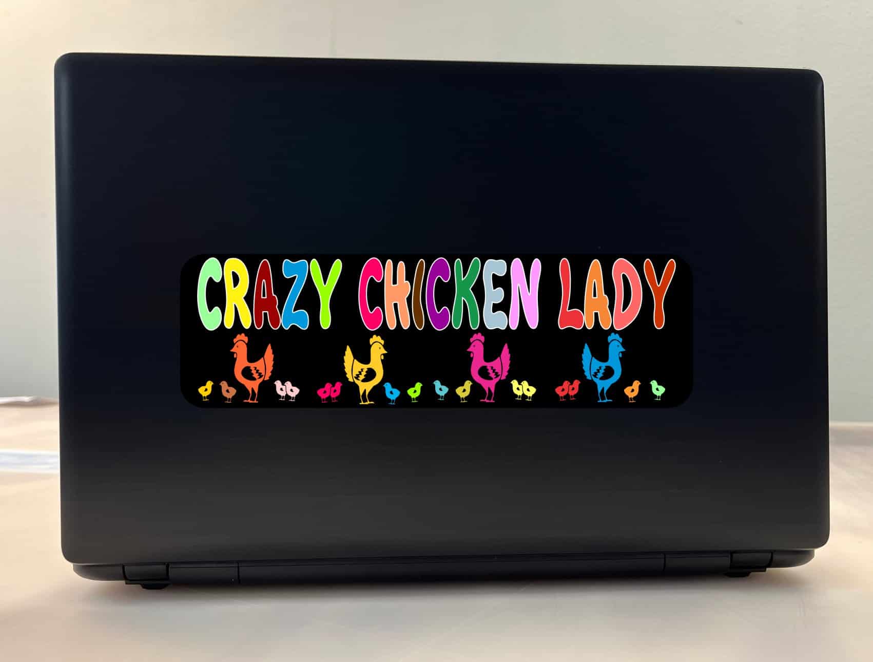 10in x 3in Crazy Chicken Lady Bumper Sticker Window Decal Vinyl Stickers Decals