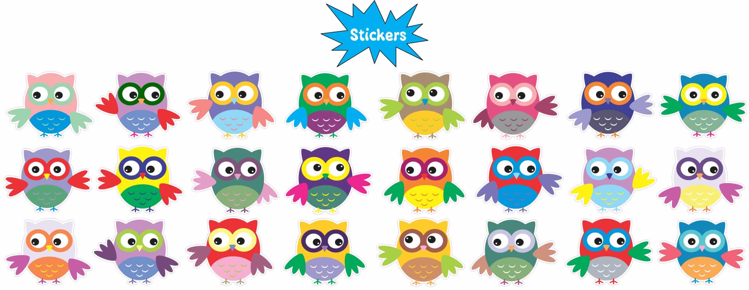 1in x 1in 24X Small Owls owl Vinyl Stickers Decals Owl Car Window Bumper Sticker Decal