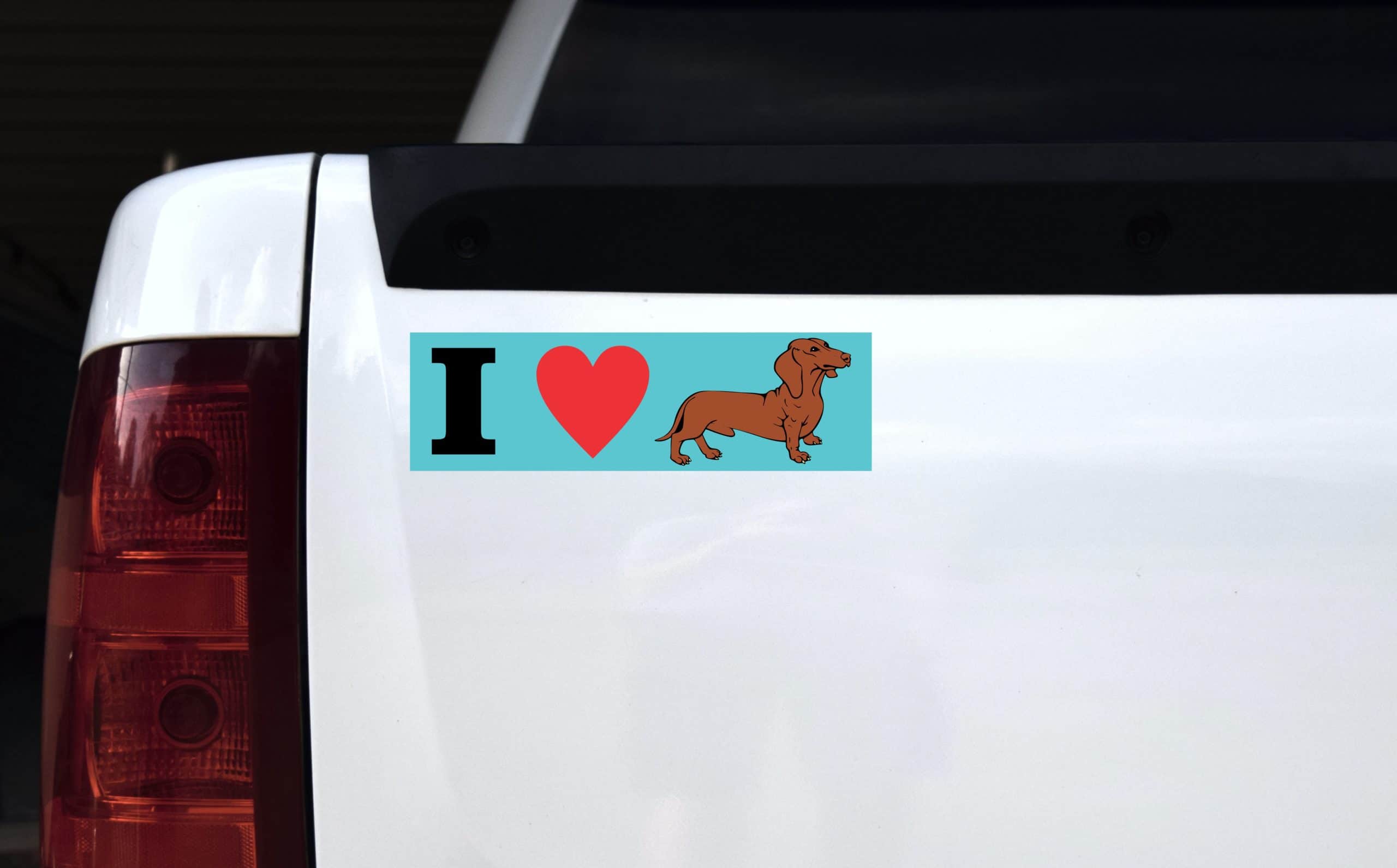 10in x 3in I love Dachshunds I heart dogs Vinyl magnet bumper magnets - Image 2