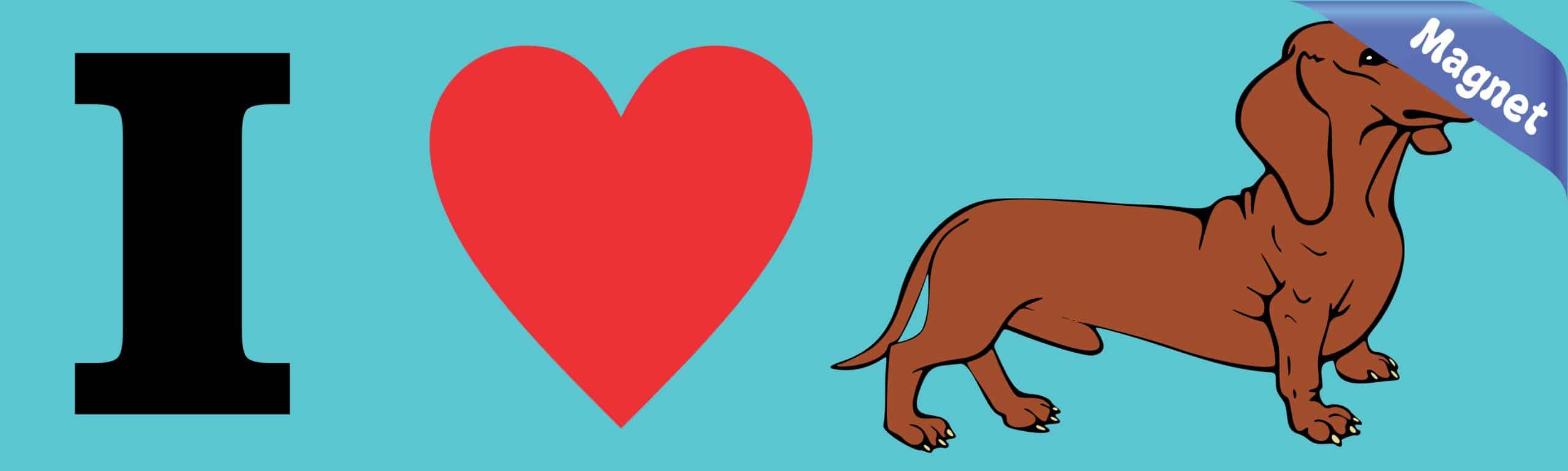10in x 3in I love Dachshunds I heart dogs Vinyl magnet bumper magnets - Image 3
