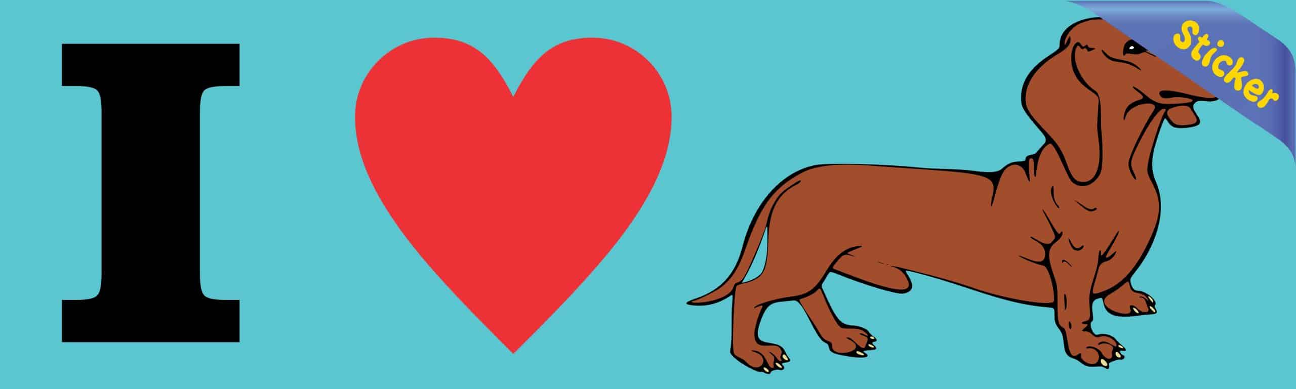 10in x 3in I love Dachshunds I heart dogs Vinyl Bumper Sticker Decal Stickers Decals - Image 3