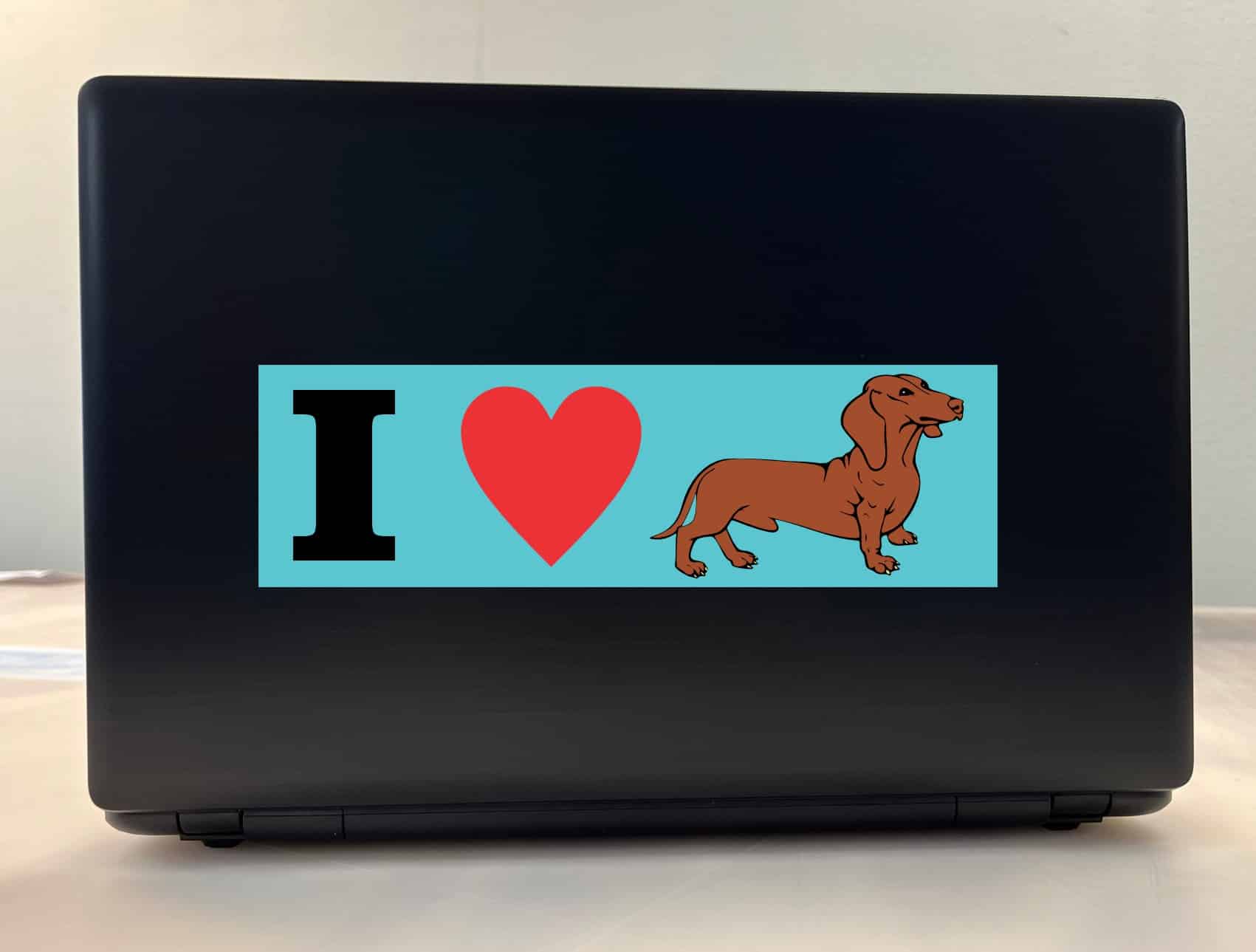 10in x 3in I love Dachshunds I heart dogs Vinyl Bumper Sticker Decal Stickers Decals - Image 4