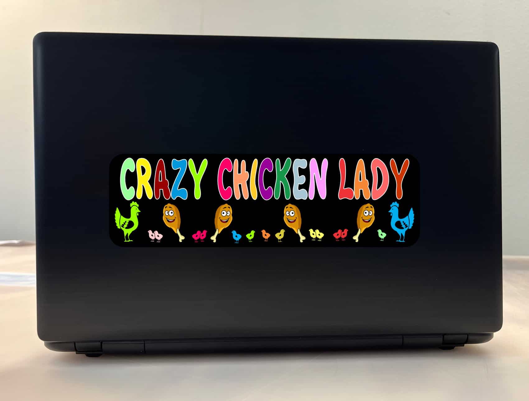 10in x3in Crazy Chicken Leg Lady Bumper Sticker Window Decal Vinyl Stickers Decals - Image 3