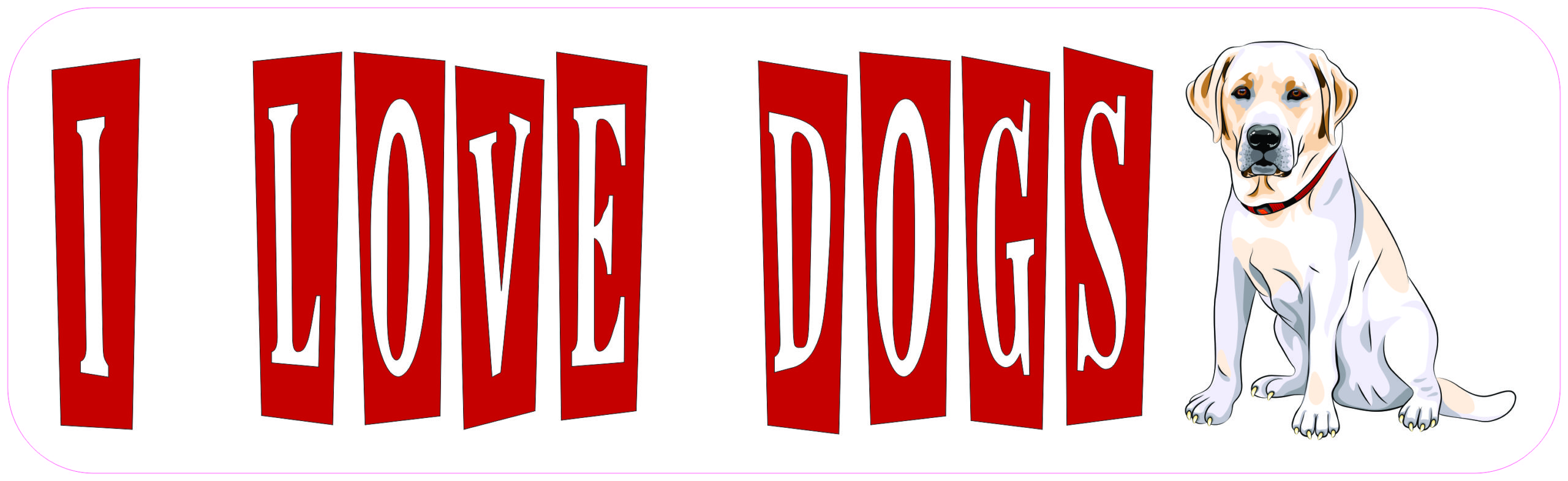 Lab I Love Dogs Vinyl Sticker