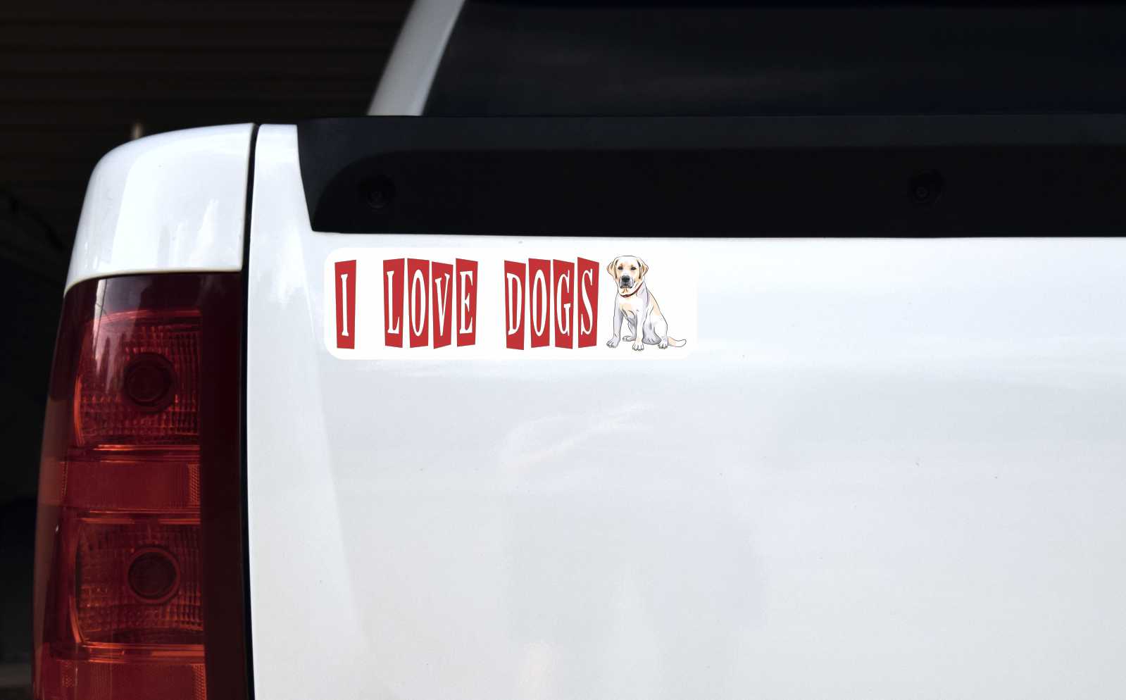 Lab I Love Dogs Vinyl Sticker