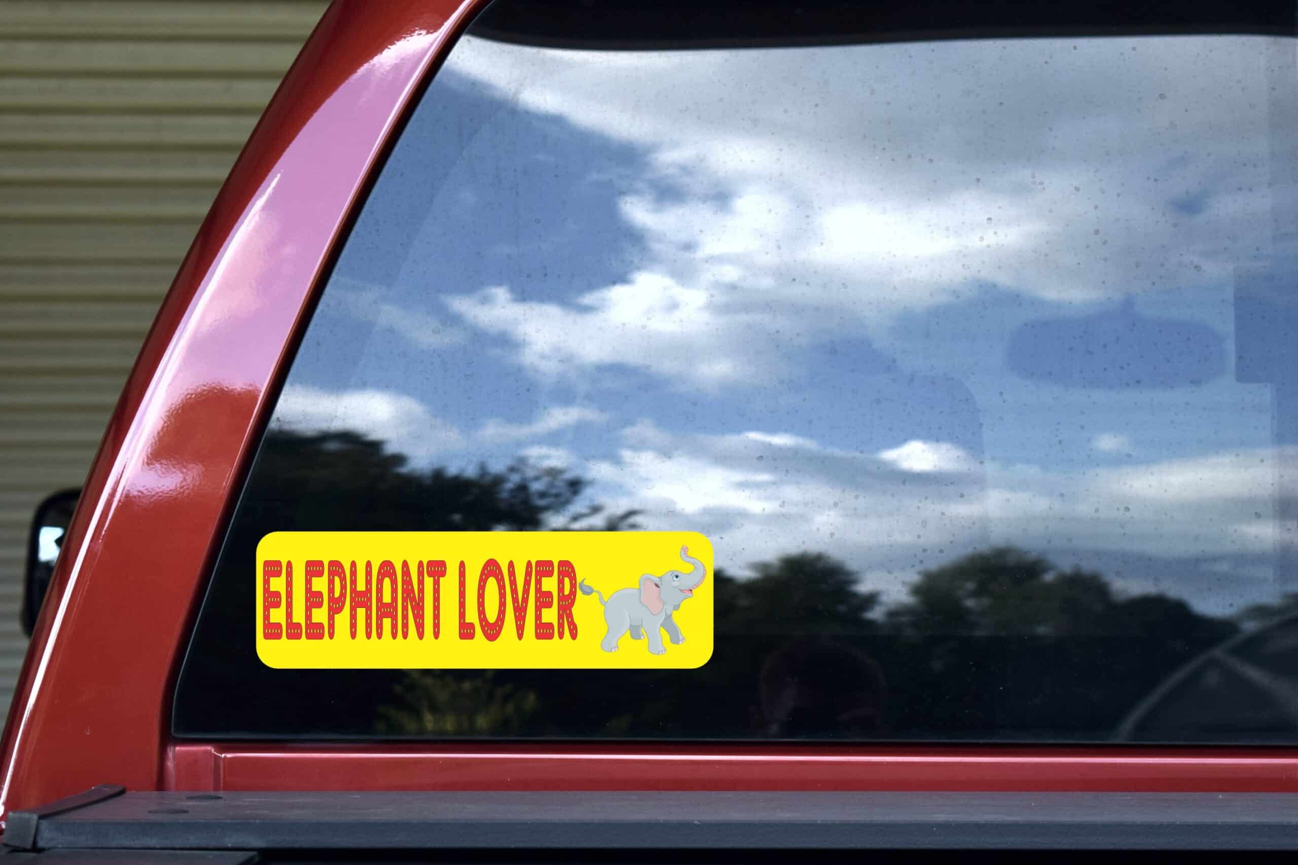 10in x 3in Elephant Lover Vinyl Bumper Sticker Decals Window Car Stickers Decal